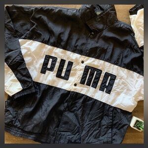 Vintage Puma Black and White windbreaker